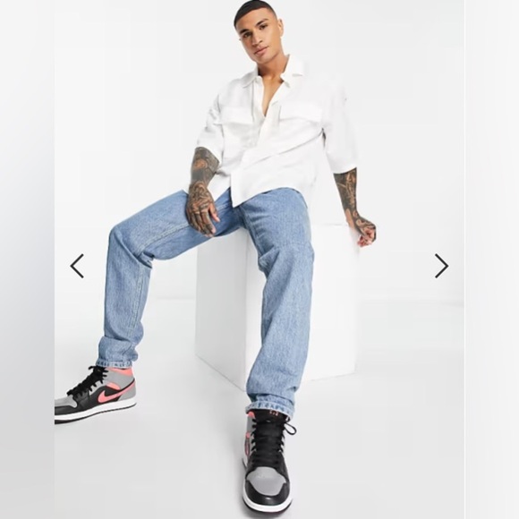 BERSHKA Men’s Oversized White Double Pocket Button Street Urban Shirt 40 Large L - Picture 4 of 10